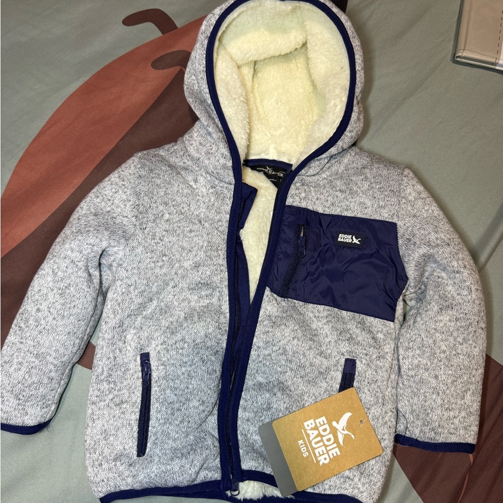 Eddie Bauer Kids' Heather Gray and Navy Hoodie